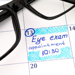 Scheduler showing eye exam appointment